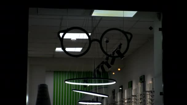 Eye Glasses Store Neon Sign Lights — Stockvideo