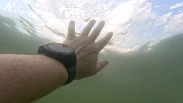 Verdrinken Onderwater Adem Niet Genoeg Lucht — Stockvideo