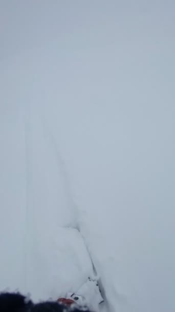 Pontos Vista Snowboarder Espaço Cópia Estação Esqui Neve — Vídeo de Stock