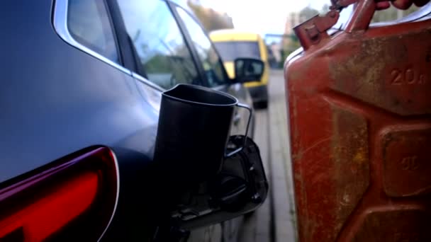 Autó Tankolás Gáztartállyal Közelről — Stock videók