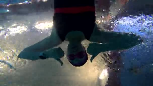 Schwangere Schwimmt Pool Gesunde Lebensweise — Stockvideo