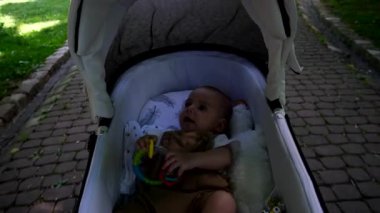 Oyuncak ile Gezgin 'deki bebek Parkta yürüyor