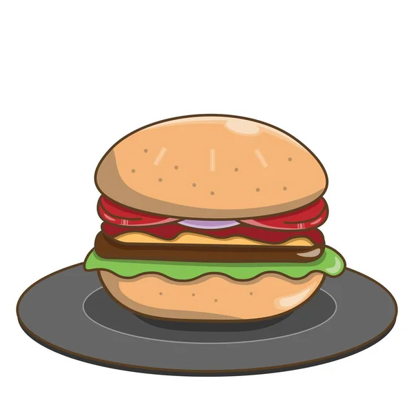 Hamburger White Background — Stock Vector