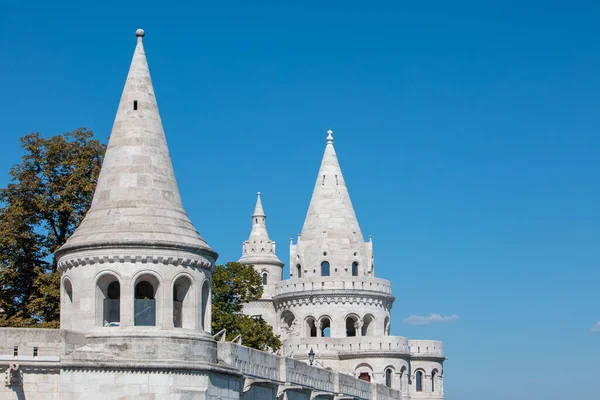 stock image view of Budapest fisherman bastion tourist landmark copy space