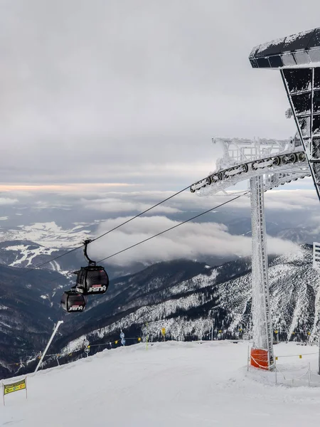 Jasna Slovaquie Février 2022 Station Ski Coucher Soleil — Photo