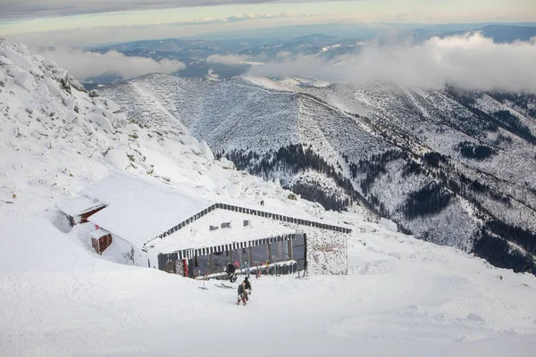 stock image cafe restaurant at ski resort on the top of chopok mountain copy space