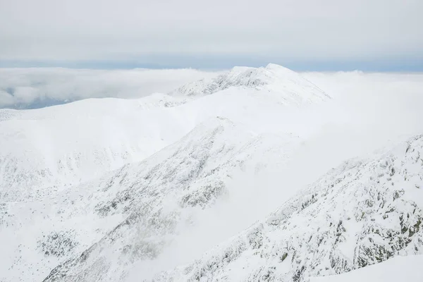 Landskap Panoramautsikt Över Snöade Vinter Tatrabergen Slovakien — Stockfoto