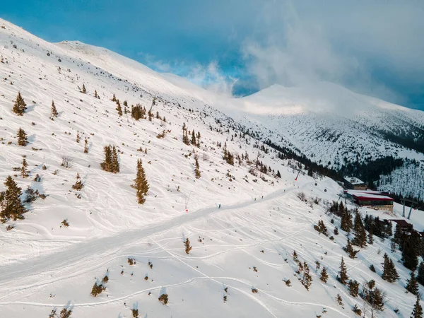 Εναέρια Άποψη Του Χιονοδρομικού Κέντρου Jasna Slop Και Δωρεάν Βόλτα — Φωτογραφία Αρχείου