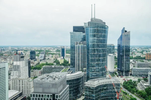 Aerial View Warsaws Modern Architecture May 2022 Warsaw Poland — Stock Photo, Image