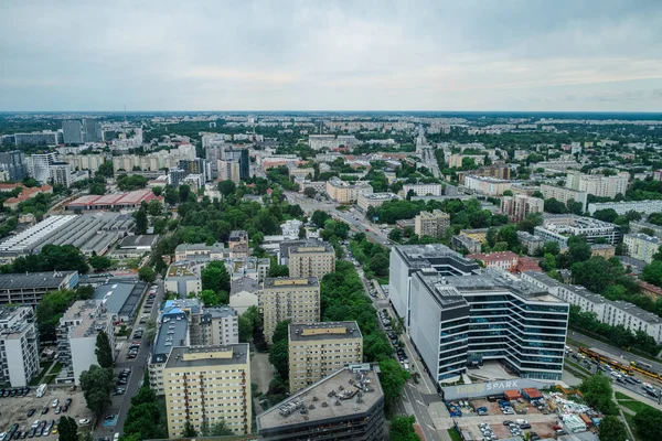 Panoramik Hava Görüntüsü Warsaw Gökdelenleri — Stok fotoğraf