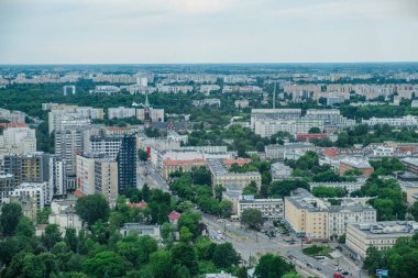 Kuşların gözü önünde Warsaw 'lar yükselen gökdelenler