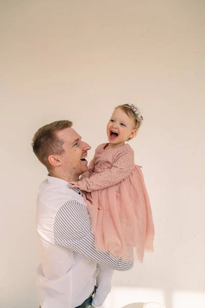 Father Daughter Having Fun Emotions — Stock Photo, Image