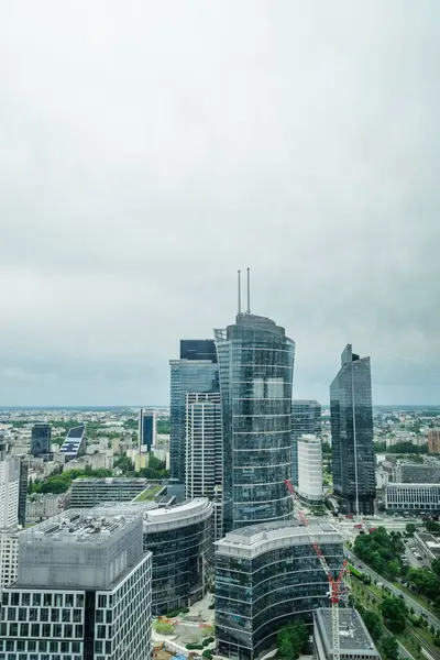 Aerial View Warsaw Skyscrapers May 2022 Warsaw Poland — Stock Photo, Image