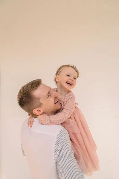 Father Daughter Having Fun Emotions — Stock Photo, Image
