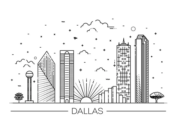 Dallas City Vektor Illusztráció — Stock Vector