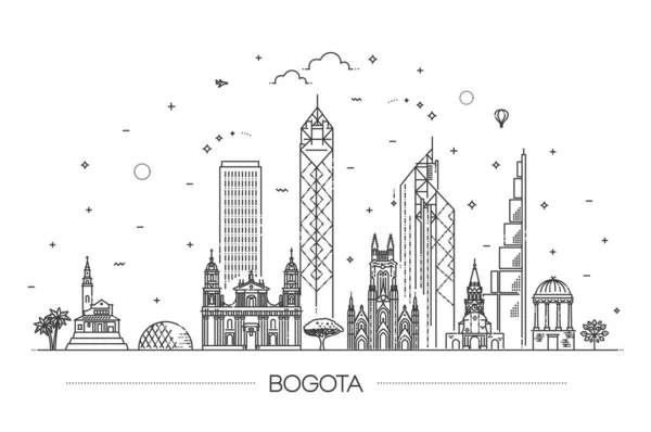 Bogota Columbia Reis Mijlpaal Vectorillustratie — Stockvector