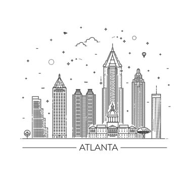 Vektör İllüstrasyon Tasarımı - Atlanta - Vektör