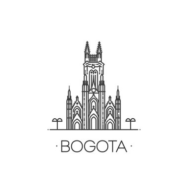 Bogota, Kolombiya, tarihi yapı taşı İnce çizgi ikonu