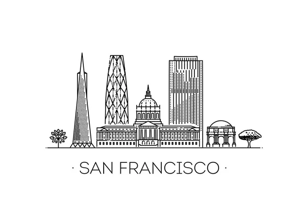 Liniowy Transparent Miasta San Francisco — Wektor stockowy