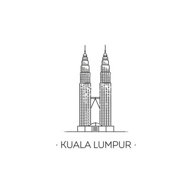 Kuala Lumpur 'daki kuleler. Vektör özet sembolü