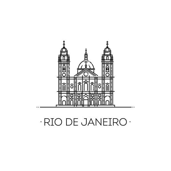 Église Candelaria Rio Janeiro Brésil Illustration Vectorielle — Image vectorielle