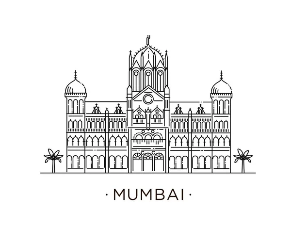 Chatrapati Shivaji Terminus Estação Ferroviária Mumbai Ilustração Vetorial —  Vetores de Stock