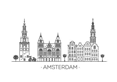 Amsterdam 'ın tarihi yapı taşı İnce çizgi simgesi