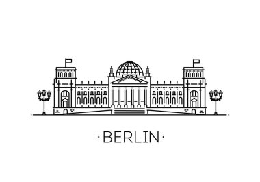 Vektör İllüstrasyonu. Berlin Parlamentosu