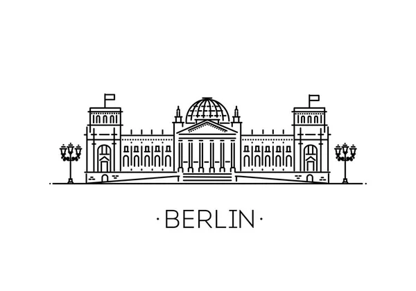 Vektorillustration Parlament Berlin — Stockvektor