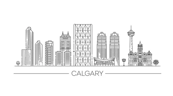 Calgary Cityscape Landmarks — Stock Vector