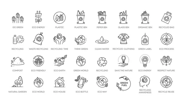 Thin Line Icons Set Flat Icon Collection Set Vector Collection — Archivo Imágenes Vectoriales
