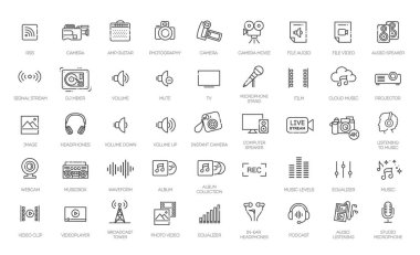 Thin line icons set. Flat icon collection set. Simple vector icons