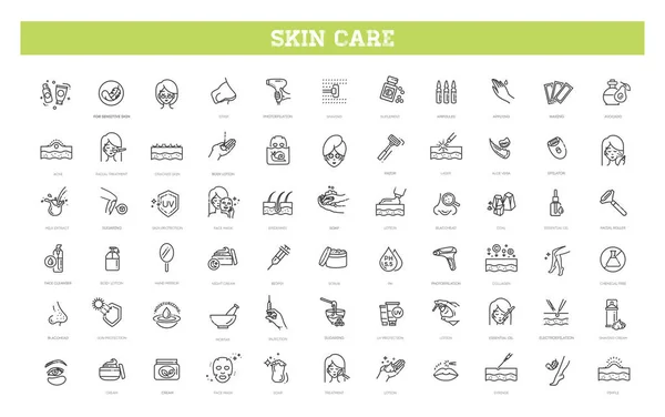 Set Skin Care Icons Beauty Symbols — Stock Vector