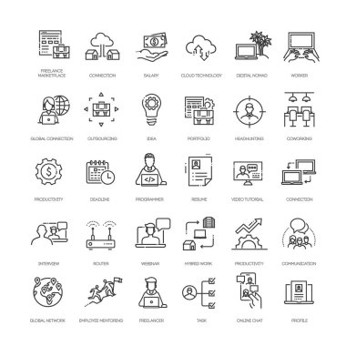 Taslak simge koleksiyonu. Vektör illüstrasyonu