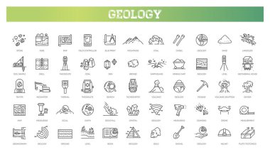 Geodetic survey engineering vector flat line icons clipart