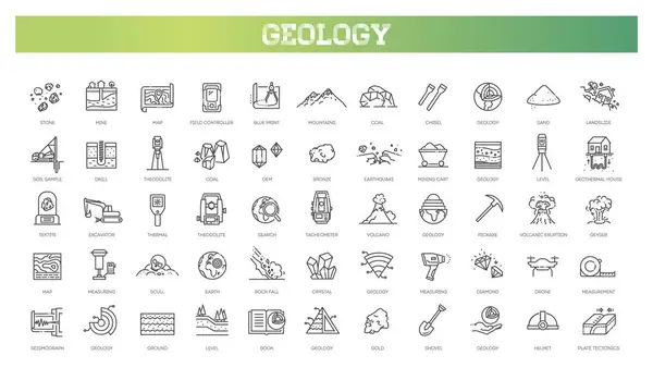 Geodetyczne Wektorowe Ikony Inżynierii Geodezyjnej — Wektor stockowy
