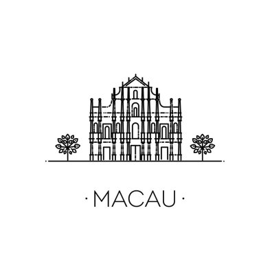 Macau tarihi bina illüstrasyonu