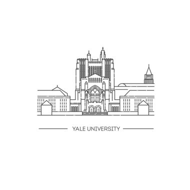 Yale Üniversitesi illüstrasyonu. New Haven, Connecticut, ABD