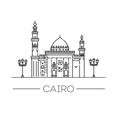 Sultan Hasan Cami vektör illüstrasyonu