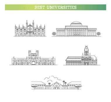 Eğitim ve mimari tasarım için üniversiteler. Düz binalar çizimi