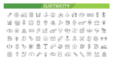 Elektrik, elektrik akımı sembolleri. Vektör simgeleri
