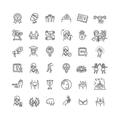 Cinsiyet eşitliği gibi simgeler içerir