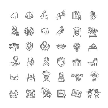 Cinsiyet eşitliği gibi simgeler içerir