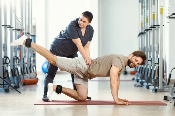 Rehabilitation Therapy Therapeutic Exercises Back Strengthening Physical Therapy Rehabilitation Approach — Stock Photo, Image