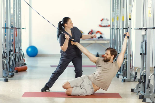 Rehabilitation Therapy Therapeutic Exercises Back Strengthening Physical Therapy Rehabilitation Approach — Stock Photo, Image