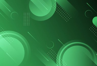 Modern arkaplan geometrik biçim yeşil kademe memphis dairesi