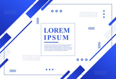 Modern arka planlar. Renklerle dolu, mavi renkler, geometrik, soyut memphis