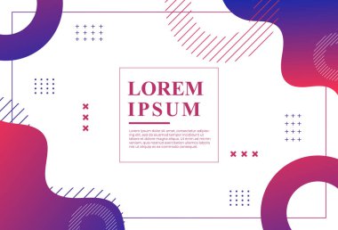 Modern arka planlar. Renklerle dolu, mavi ve kırmızı renkler, geometrik, dalgalar, memphis