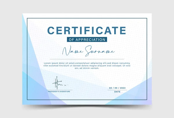 Сучасний Мінімалістичний Сертифікат Синій Градієнт Сучасний Дизайн — стоковий вектор