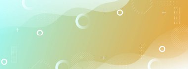 Modern afiş arka planı. Renkli, mavi ve turuncu renkler, dalgalar, geometrik, memphis 10